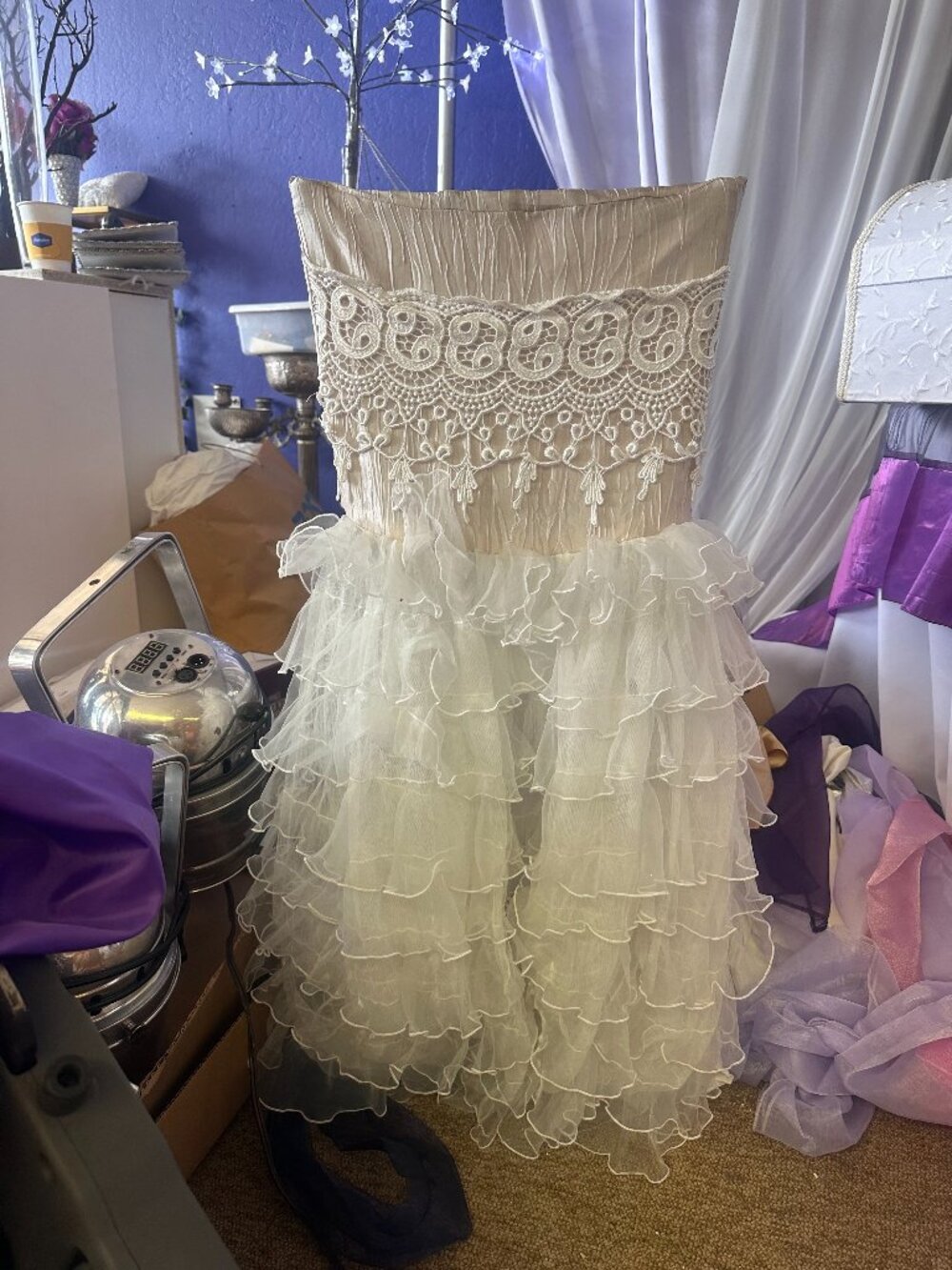 Ruffle chair cover for quinceañera / birthday party